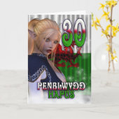 Welsh Engels Verjaardag Kaart, Penblwydd Hapus Kaart (Gele Bloem)