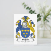 Welsh Family Crest Briefkaart (Staand voorkant)