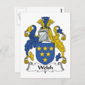 Welsh Family Crest Briefkaart (Voorkant / Achterkant)
