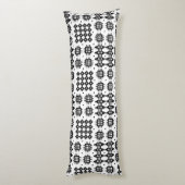 Welsh Faux Tapestry Black and White Body Pillow Lichaamskussen (Achterkant (Verticaal))