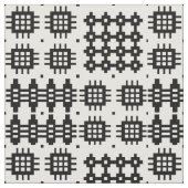 Welsh Faux Tapestry Black en White Pattern Fabric Stof (Close Up)
