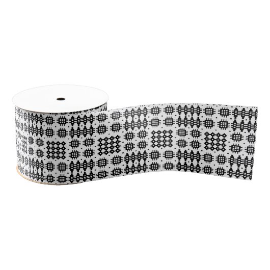 Welsh Faux Tapestry Black, White Grosgrain Ribbon Grosgrain Lint (Spoel)