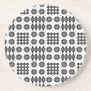 Welsh Faux Tapestry Black White Sandstone Onderzet Zandsteen Onderzetter