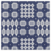 Welsh Faux Tapestry White op Dark Blue Stof (Close Up)