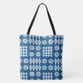 Welsh Faux Tapestry White op Navy Blue Tote Bag (Achterkant)