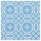 Welsh Faux Tapestry White op Sky Blue Pattern Stof (Close Up)