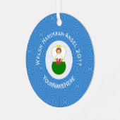 Welsh Flag Angel Hanukkah Metalen Ornament (Voorkant links)