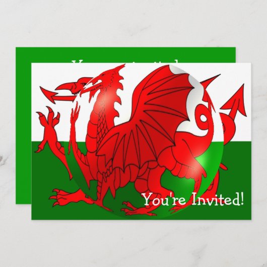 Welsh Flag Any Occasion Kaart (Voorkant / Achterkant)