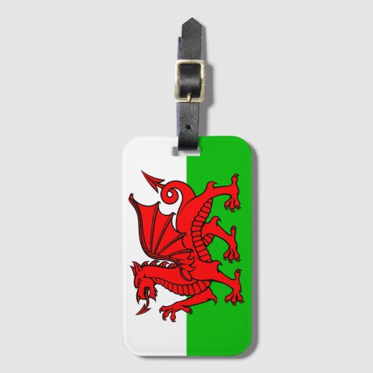 Welsh flag bagagelabel (Voorkant (verticaal))