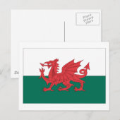 Welsh Flag Briefkaart (Voorkant / Achterkant)