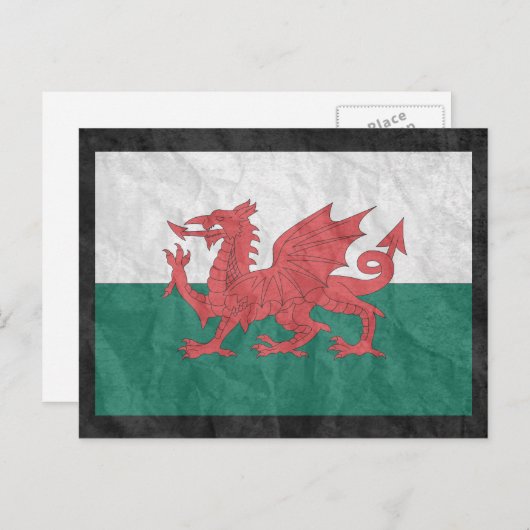 Welsh Flag Briefkaart (Voorkant / Achterkant)