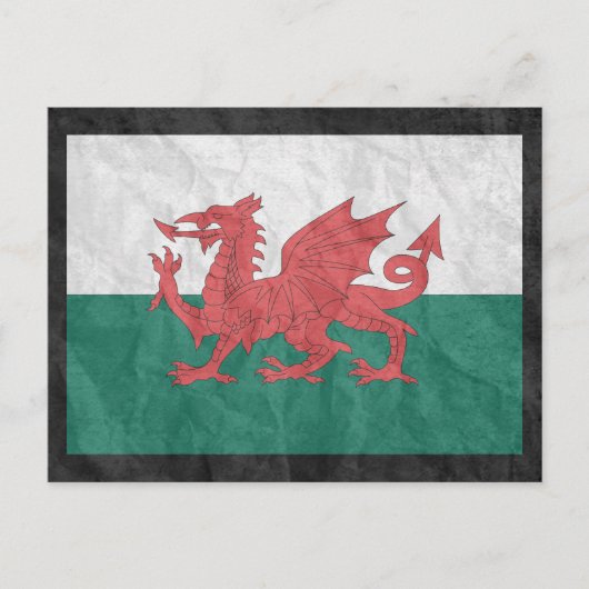 Welsh Flag Briefkaart (Voorkant)