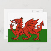Welsh Flag Briefkaart (Voorkant / Achterkant)