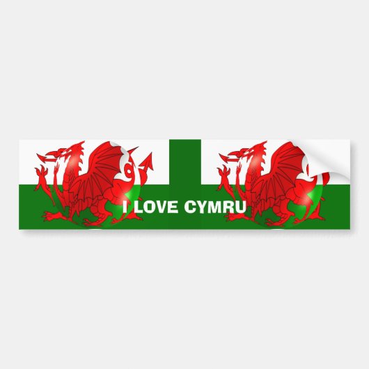 Welsh Flag Bumpersticker (Voorkant)