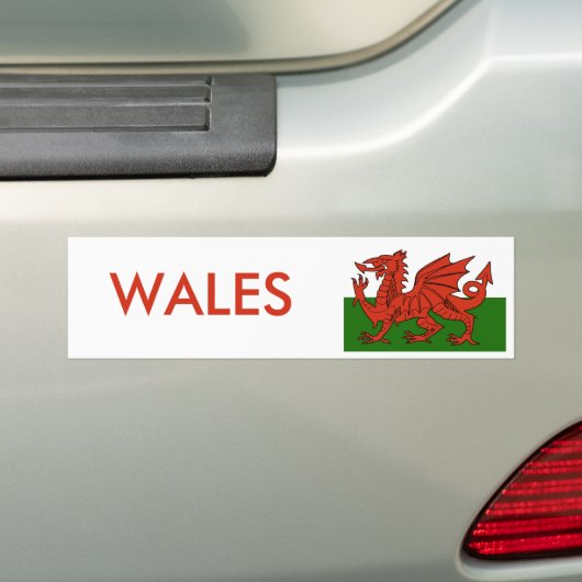 Welsh Flag Bumpersticker (Op auto)