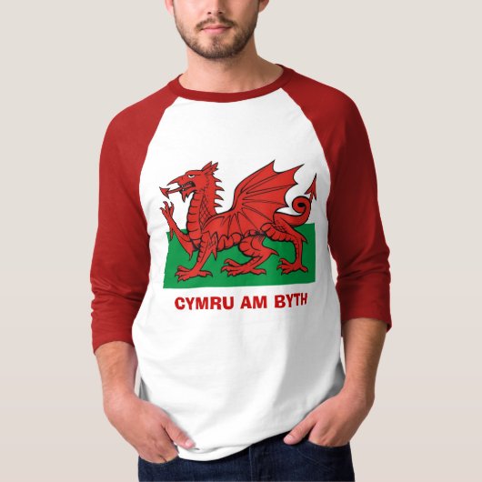Welsh flag, Cymru am byth T-shirt (Voorkant)