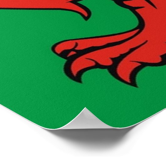 Welsh flag, "Cymru am byth", The red dragon Poster (Hoek)