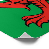 Welsh flag, "Cymru am byth", The red dragon Poster (Hoek)