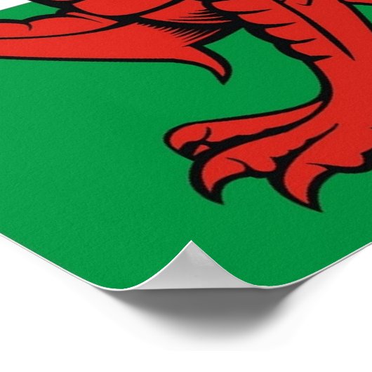Welsh flag, "Cymru am byth", The red dragon Poster (Hoek)