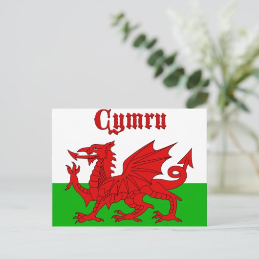 Welsh Flag Cymru Briefkaart (Staand voorkant)