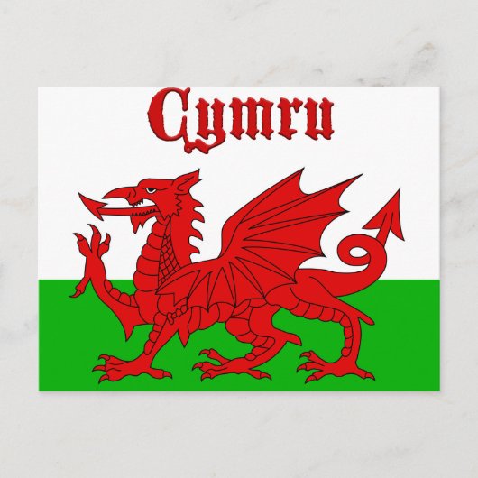 Welsh Flag Cymru Briefkaart (Voorkant)