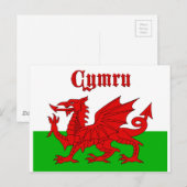 Welsh Flag Cymru Briefkaart (Voorkant / Achterkant)