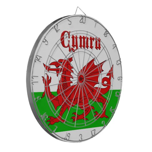 Welsh Flag Cymru Dartbord (Voorkant Links)