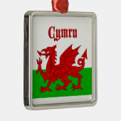 Welsh Flag Cymru Metalen Ornament (Rechts)