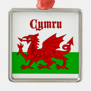 Welsh Flag Cymru Metalen Ornament