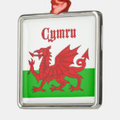 Welsh Flag Cymru Metalen Ornament (Links)