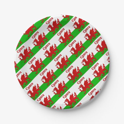 Welsh Flag Cymru Papieren Bordje (Voorkant)
