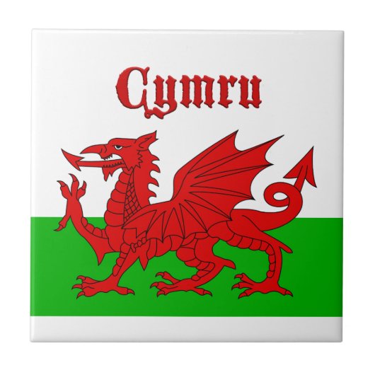 Welsh Flag Cymru Tegeltje (Voorkant)