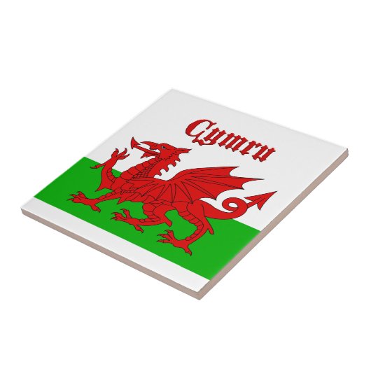Welsh Flag Cymru Tegeltje (Zijkant)