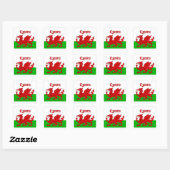 Welsh Flag Cymru Vierkante Sticker (Vel)