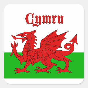 Welsh Flag Cymru Vierkante Sticker