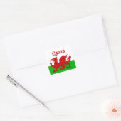 Welsh Flag Cymru Vierkante Sticker (Envelop)