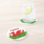 Welsh Flag Cymru Zandsteen Onderzetter (Zijkant)