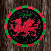Welsh Flag Dartboard & Wales darts / game board Dartbord