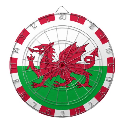 Welsh Flag Dartboard & Wales darts / game board Dartbord (Voorkant)