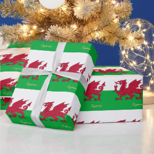 Welsh Flag, Dragon & Wales giften Cymru/sport fan Cadeaupapier