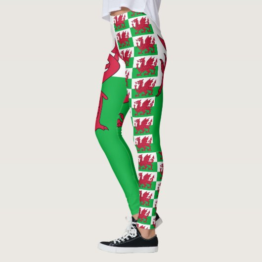 Welsh Flag, Dragon & Wales mode patriots/sport Leggings (Links)