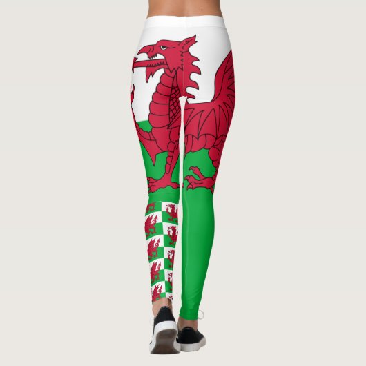 Welsh Flag, Dragon & Wales mode patriots/sport Leggings (Achterkant)