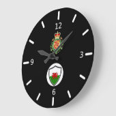 Welsh flag-emblem grote klok (Hoek)