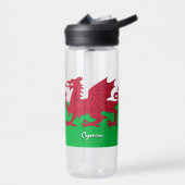 Welsh Flag fles, Red Dragon, patriottisch Wales Waterfles (Links)