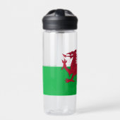 Welsh Flag fles, Red Dragon, patriottisch Wales Waterfles (Voorkant)
