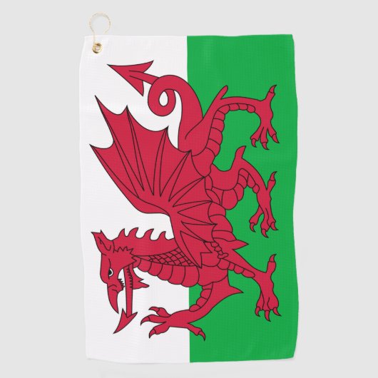 Welsh Flag & golf Wales - Cymru /sport Cardiff Golfhanddoek (Voorkant)