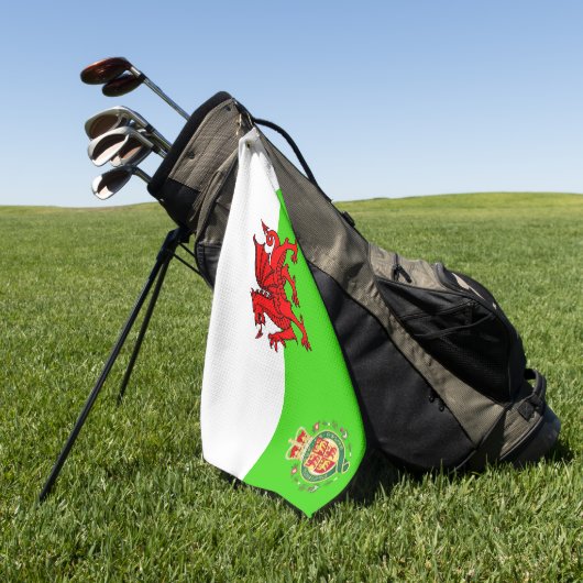 Welsh flag golfhanddoek (Groen)