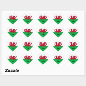 Welsh Flag Heart Sticker, patriottisch Wales, Drag Hart Sticker (Vel)