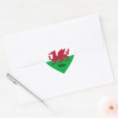 Welsh Flag Heart Sticker, patriottisch Wales, Drag Hart Sticker (Envelop)
