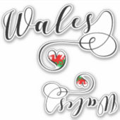 Welsh Flag Heart, Wales Sticker (Voorkant)